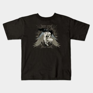 angel with black crow Kids T-Shirt
